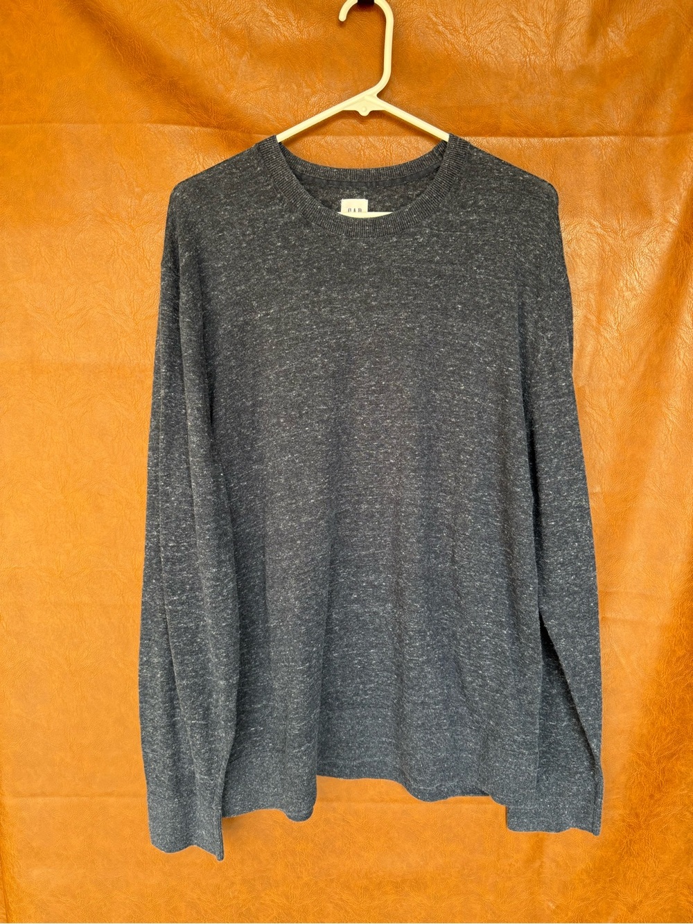 GAP Mens XL Crewneck Sweater Dark Heather Navy Blue Cotton Blend Pullover